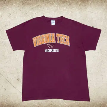 인기 색상] VIRGINIA TECH 버건디 칼리지 로고 티셔츠 XL