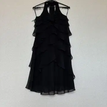 새상품급 블랙 프릴 하루타 넥 드레스 ROSA