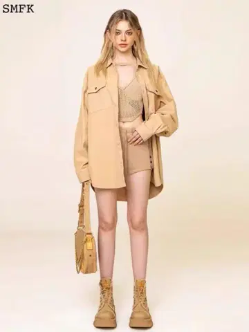 SMFK 베이지 밀리터리 자켓 S