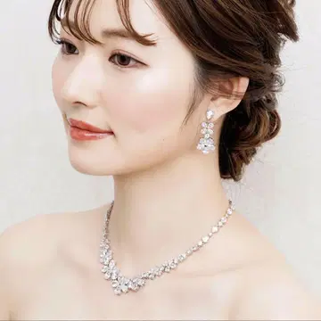 지르콘 목걸이 플라워 모티브 TL026