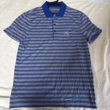 LACOSTE SPORT 피케 셔츠 파랑과 화이트 스트라이프 US M