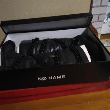 NO NAME 블랙 롱 부츠 스트랩 포함