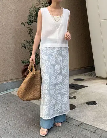 새상품 DOUDOU 러셀 레이스 도킹 원피스