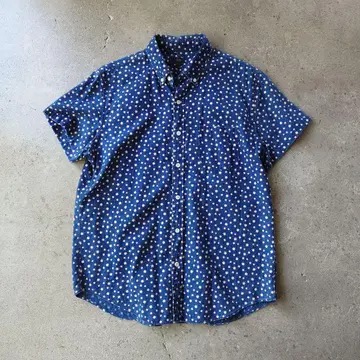 JCREW 제이크루 인디고 셔츠 반팔 셔츠 별 패턴