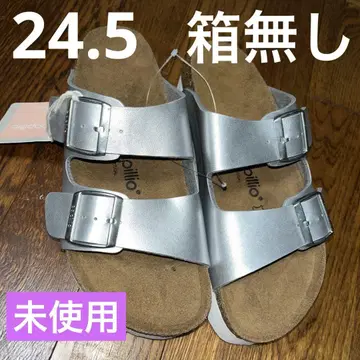 버켄스탁 자매 브랜드 파피리오 실버 인조 가죽 24.5cm 상자 없음