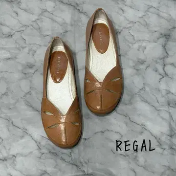 REGAL 플랫 펌프스 슬립온 라운드토 가죽 23.5cm