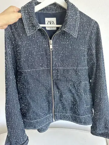ZARA 다크 블루 집업 자켓 상하의 의류 48/29