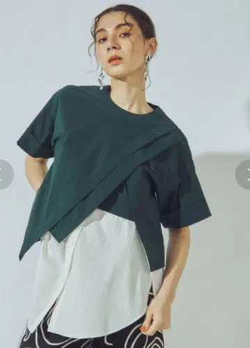UN3D. 아지메 레이어드 숏 셔츠