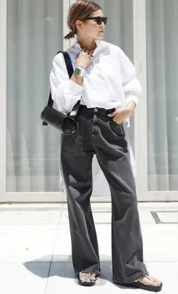 Deuxieme Classe 턱 배기 데님 (GRY)