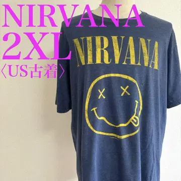 닐바나 NIRVANA 스마일 티셔츠 밴딩 티셔츠 US 구제 의류 고품질