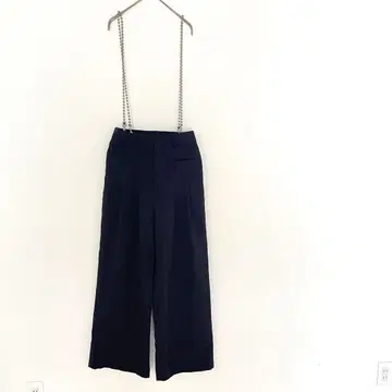 지나시스 볼 체인 사츠키 와이드 팬츠 M 네이비 2way 캐주얼