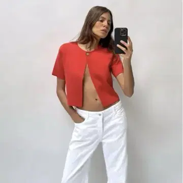 ZARA 자라 플레인 니트 크롭 가디건