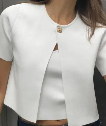 ZARA 자라 플레인 니트 크롭 가디건
