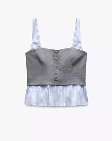 택 포함 새상품 자라 상의 스트라이프 뷔스티에