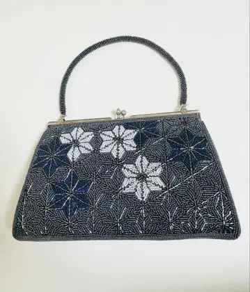 쇼와 레트로 빈티지 기모노 비즈 가마구치 가방 결혼식 파티 가방