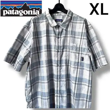 파타고니아 체크 무늬 반팔 셔츠 XL