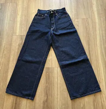 MOUSSY 데님 코튼 마 혼방 와이드 스트레이트