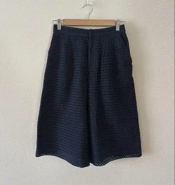 Spick and Span 네이비 무릎 아래 큐롯 허리밴딩 38