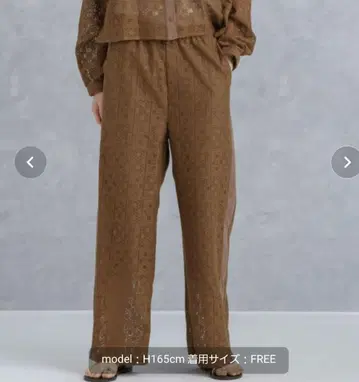 나노 유니버스 격자 레이스 이지 팬츠 브라운