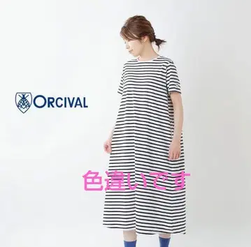 ORCIVAL 오르치발 반팔 롱 원피스 네이비