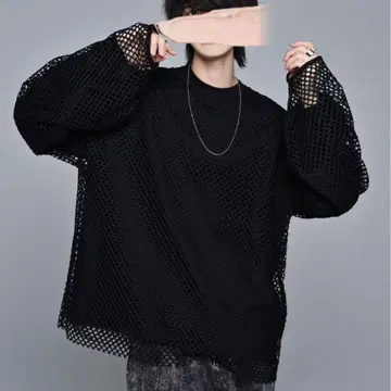 ADRER 아들러 메쉬 니트 블랙 빅 실루엣 S