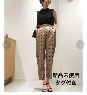 미사용 새상품 GALENA 앵클 팬츠 도트 무늬