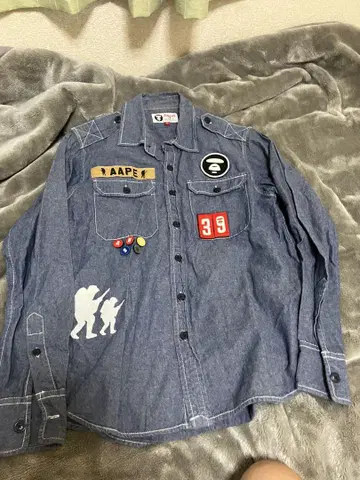 AAPE 패치 데님 셔츠 S 사이즈