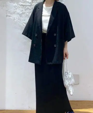 렙심 루즈 W 브레스트 오반 소매 자켓