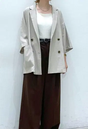 렙심 루즈 W 브레스트 오분 소매 자켓