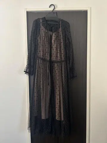 Ameri Vintage 도트 무늬 긴팔 원피스