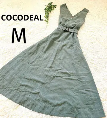 COCODEAL 피브리 포플린 벨트 포함 플레어 맥시 원피스 M