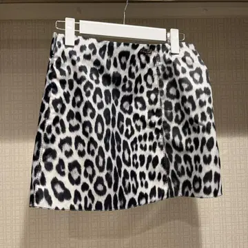 블루 걸 레오파드 무늬 미니 타이트 스커트