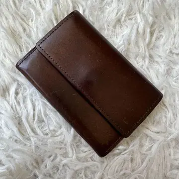 츠치야 가방 카드 케이스 명함지갑 천연 가죽 브라운
