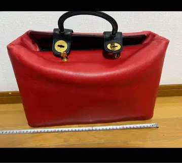 케*스님 BALLY 빨간색 핸드백 외부 포켓 부착 새상품급