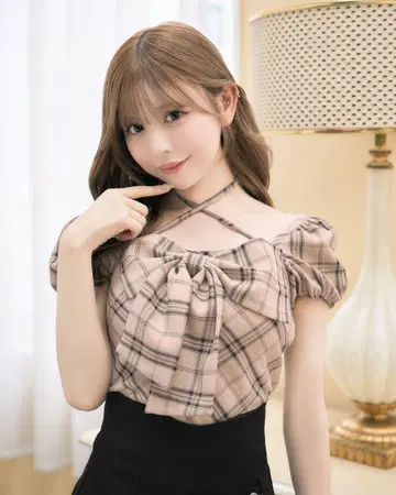michellMacaron 미셸 마카롱 빅 리본 블라우스 베이지