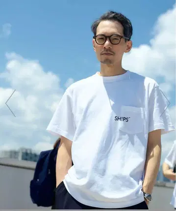 SHIPS 화이트 포켓 티셔츠 미사용 새상품