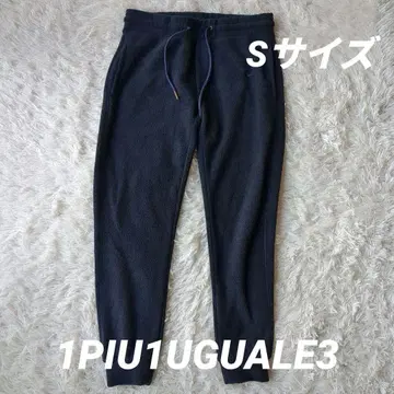 1PIU1UGUALE3 조거 팬츠 S 파일 원단 우노푸 네이비