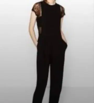 자라 블랙 레이스 반팔 올인원