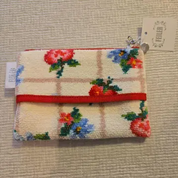 페이러 딸기 무늬 파우치 약 15cm x 10cm