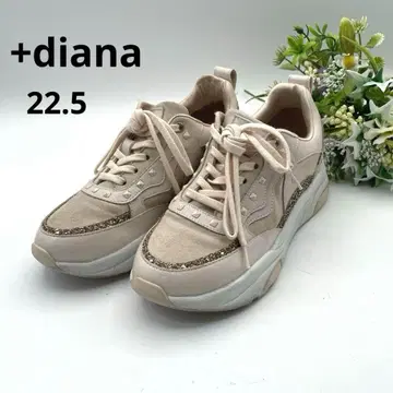 플러스 다이애나 22.5 레이스업 스니커즈 통굽 라메 글리터