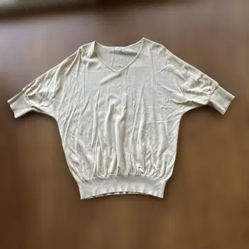 MACKINTOSH PHILOSOPHY 베이지 V넥 오분소매 니트