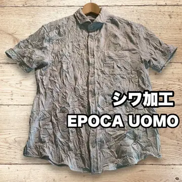 EPOCA UOMO 주름 가공 반팔 셔츠 그레이 시어서커 삼양상회 M