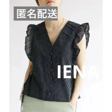 IENA 컷워크 레이스 뷔스티에 블라우스 레이스 블라우스 블랙