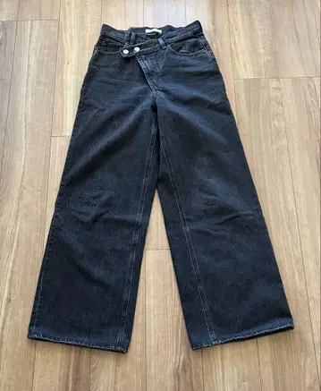MOUSSY 데님 팬츠 크로스 허리 와이드 스트레이트