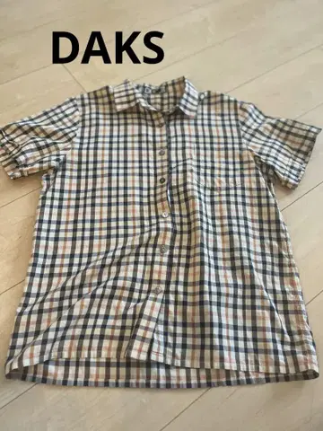DAKS 반팔 체크 셔츠 사이즈 7호, S 실측 M~L 정도