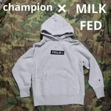 MILK FED 별주 챔피온 리버스 위브 후드티 자수 박스 로고