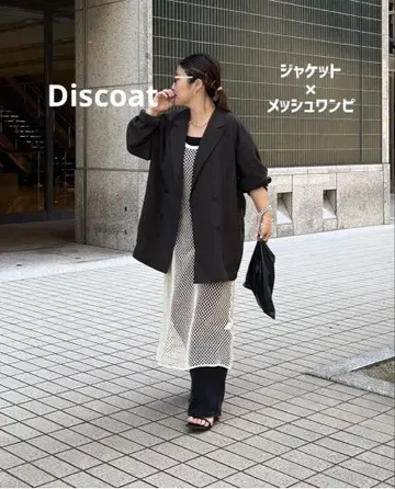 미사용 새상품 택 포함 Discoat 디스코트 메쉬 원피스 아이보리