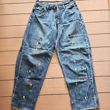 like and JEANS 페인트 디자인 데님 팬츠 M