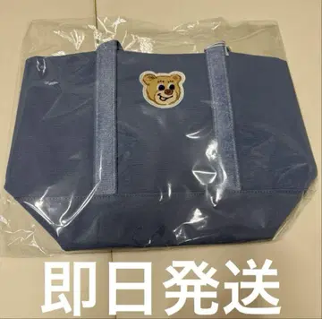 러브러리 바이 페이러 올드 테디 와펜 토트백 블루 작은 사이즈