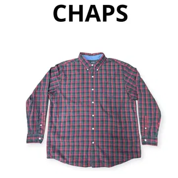 빅 사이즈] US 구제 의류 CHAPS 긴팔 체크 셔츠 XL